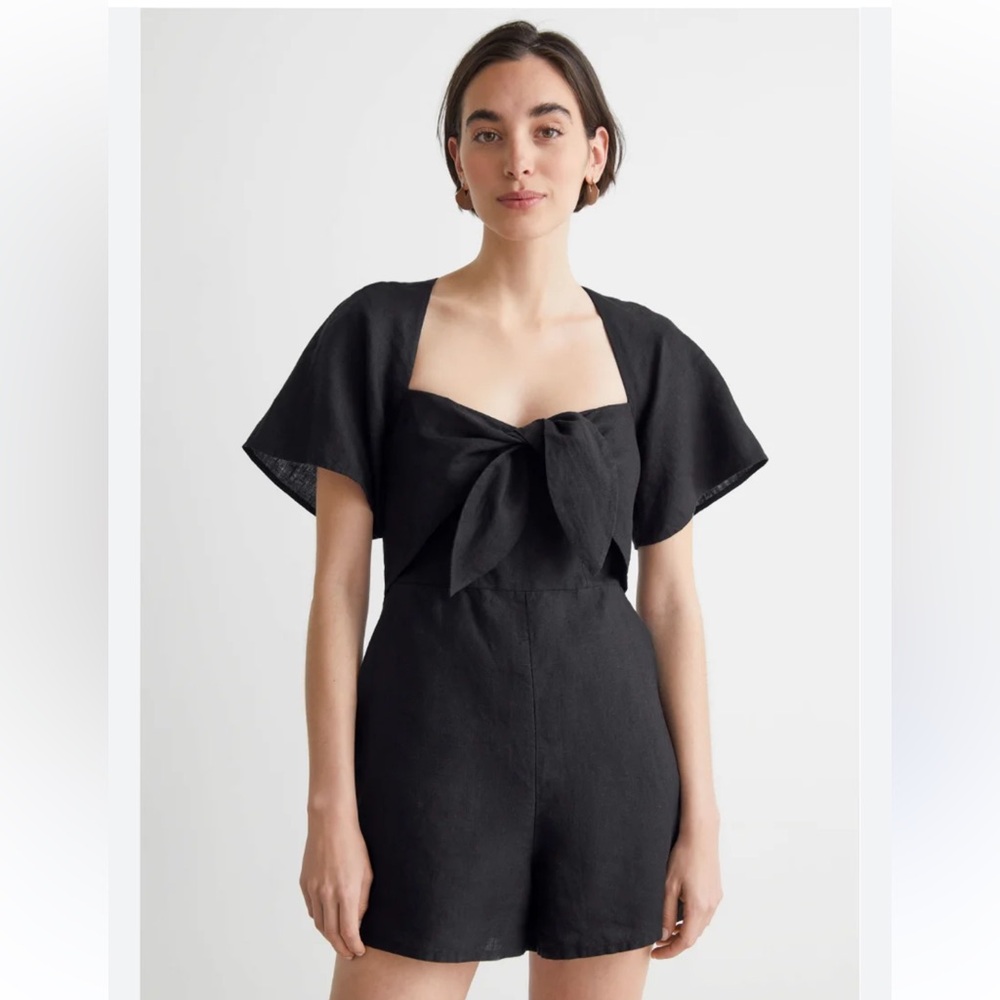 Los Angeles Atelier & other stories | black | linen | M flutter sleeve | romper